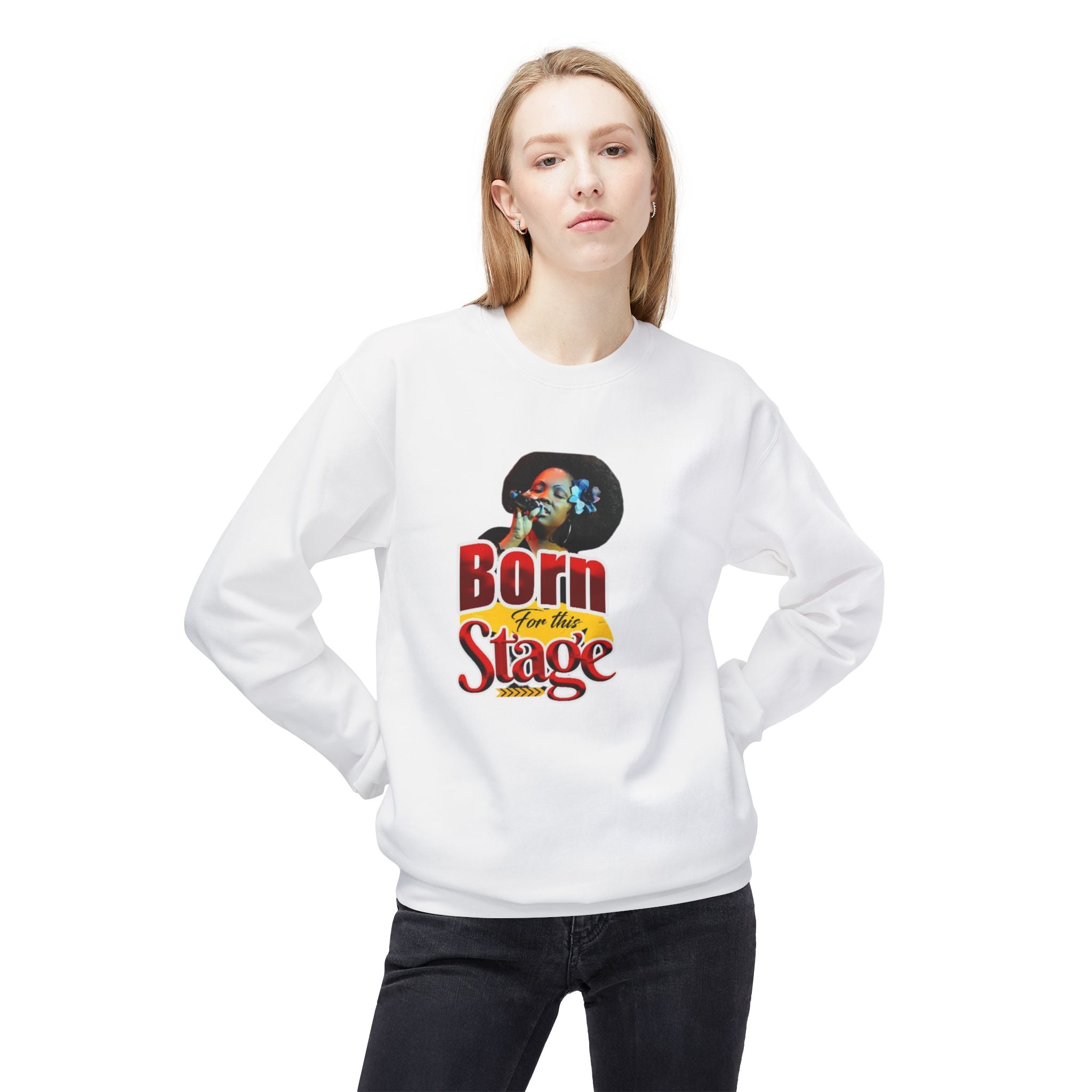 Born For This Vibe Crewneck Sweatshirt - Unisex Midweight Fleece